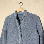 J. McLaughlin  Women’s Simone Sweater Cardigan Knit Frayed Preppy In Blue M Photo 4