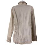 Lovestitch  Women's Large Shirt Button Up Embroidered Long Sleeve Wrinkled Effect Photo 2