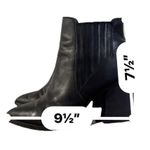 Marc Fisher Mid Heel Black Leather Booties Women's Size 8.5 Excellent UC Photo 7