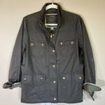 J.Crew Relaxed Boyfriend Field Jacket Cotton Women's Med Dark Gray waxed Photo 0