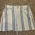 Two by Vince Camuto Navy and White Striped Cotton Skirt, Size 8 Blue Photo 5