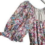 Sofie The Label Floral Peasant Maxi Dress Puff Sleeve Tiered Colorful Cottage, 2 White Size M Photo 3