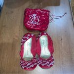 Juicy Couture  Ballet Ballerina Flats and Pouch Red Maroon Women’s 8M Photo 1