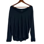 Universal Standard  black long sleeve V-neck v Rex t-shirt plus size medium/ 18 Photo 2