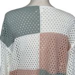 Hem & Thread  Colorblock Granny Crochet Sweater Top Women’s Size L Flare Sleeves Photo 5