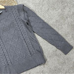 Cyrus RAYA by  Cable Knit Sweater Ruffle Longsleeve Heather Gray S Photo 5