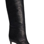 Schutz Shutz Maryana Knee High Croc Embossed Stiletto Heel Boots Black 6 Photo 0