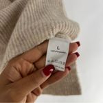 Ribbed Turtleneck‎ Dolman Long Sleeve Triangle Hem Poncho Sweater Tan Size L Photo 7