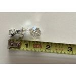 Vintage Clear Aurora Borealis Faceted AB Crystal Beaded Dangle Earrings Quality Silver Photo 3