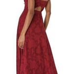Lulus Garden of Romance Floral Burnout Strapless Maxi Dress XXL Burgundy New Photo 1