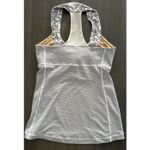 Lululemon Vintage White / Gray Striped Floral Shelf Bra Halter Tank Top Size 6 Photo 3