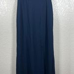After Six Dessy Gown Size 10 Crepe V-Back Navy Blue Dress Bridesmaid Wedding Photo 2