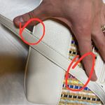 Stone Mountain Woven Rainbow Wicker and White Leather Crossbody Bag Photo 6