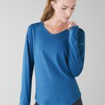 Lululemon  Weekend Long Sleeve Heathered Pipe Dream Blue Long Sleeve Shirt Size 4 Photo 0