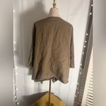 Peck & Peck Linen Open Front Jacket Cardigan Brown Embroidered Size L Photo 2