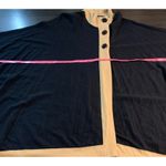 JONES NEW YORK SIGNATURE Black Tan Buttons Poncho Cape One Size Sophisticated Photo 6