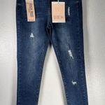 Wax Jean High Rise Denim Skinny Jeans Dark Blue Wash Ripped Distressed Sz 1/25 Photo 0