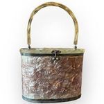 Vintage Lucite Marble Pearl Style Hard Case Handbag Photo 0