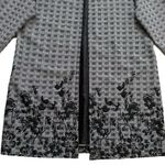 Carole Wren Black White Open Front 3/4 Sleeve Long Blazer Coat Size Large Photo 8