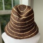 Eddie Bauer Brown Tan Striped Bucket Hat Sun Hat Fisherman Aesthetic Photo 0