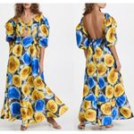 Mangishi Doll Zahara Maxi Dress in Yellow Swirl Blue Size 10 Photo 1