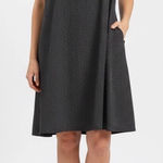 Halogen  Navy Blue White Polka Dot Sleeveless A-Line Dress Size L Photo 0