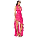 Alice + Olivia  Holly Ruffle Maxi Dress With Scarf in Raspberry 2 New Womens Gown Photo 1