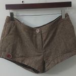Vintage Brown Tweed Lined Shorts Dark Academia Heritage Preppy Y2K Fall Casual Size XS Photo 4