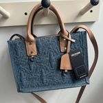 True Religion  Blue Denim Bag with Tan Accents Photo 0