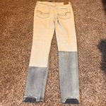 American Eagle Super Stretch Hi Rise Distressed Color Block Skinny Jeans Women's Photo 8