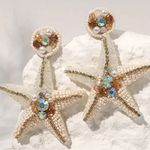 🤩🤩🤩BOGOHO 🤩🤩🤩Rhinestone Bead Starfish Earrings Photo 0