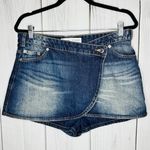 Bershka  Denim Shorts Flap Skort Size EU 42 US 10 (34 x 2) Blue Never Worn Photo 0