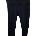 Lululemon Ruched Cropped Leggings Black Stretch Athletic Crop Women’s Size 4 Photo 0