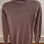 Wool blend brown cable knit turtleneck sweater dress with pockets, size M preppy Size M Photo 1