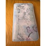 Disney  Store Pale Blue Wallet Mulan & Cherry Blossom Art Zip Closure no strap Photo 11