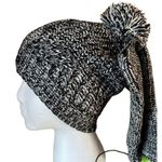 Rebecca Minkoff Hat Set Womens One Size Black Marled Knit Beanie Arm Warmers Photo 2