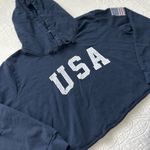 Brandy Melville Navy USA Cropped Hoodie Photo 1