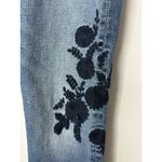 Abercrombie & Fitch Abercrombie Simone High Rise Ankle Flare Jeans Floral Embroidered Raw Hem 25 Photo 3