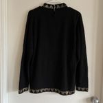 VTG P.S.E Silk Wool Angora Gold Beaded Sweater Sz M Black Retro Size M Photo 1