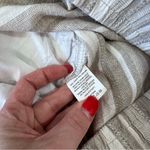 Briggs New York Beige & gray striped linen wide leg crop pants coastal Photo 3