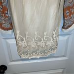 Gimmicks by BKE  Tan/Orange Sheer Split Back Blouse size M Photo 5