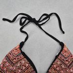 Black Bead Embroidered Halter Tie Active Sports Bikini Boho Beach Top S Small Photo 4