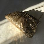 Whiting & Davis Gold Mesh Chain Kisslock Clutch Purse, Vintage Photo 13