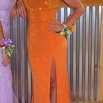 Ellie Wilde Orange Prom Dress Photo 0