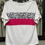 Boutique Janie short ruffle sleeve block top Photo 1