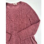 Anthropologie Moth Ella Cable Knit Layer Sweater size S burgundy Photo 3