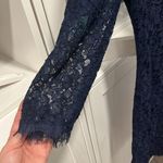 Diane Von Furstenberg  Zarita Midnight Navy Blue Stretch Lace Shift Dress, Size 4 Photo 4