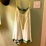Free People Vintage  white and green baby doll dress M Photo 2