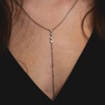 Boutique Gold Lariat Cubic Zirconia Crystal Stud Necklace Photo 1
