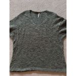 Free People  Womens Green Wool V-neck‎ Drop Shoulder Sweater Mod Size Xs Photo 1